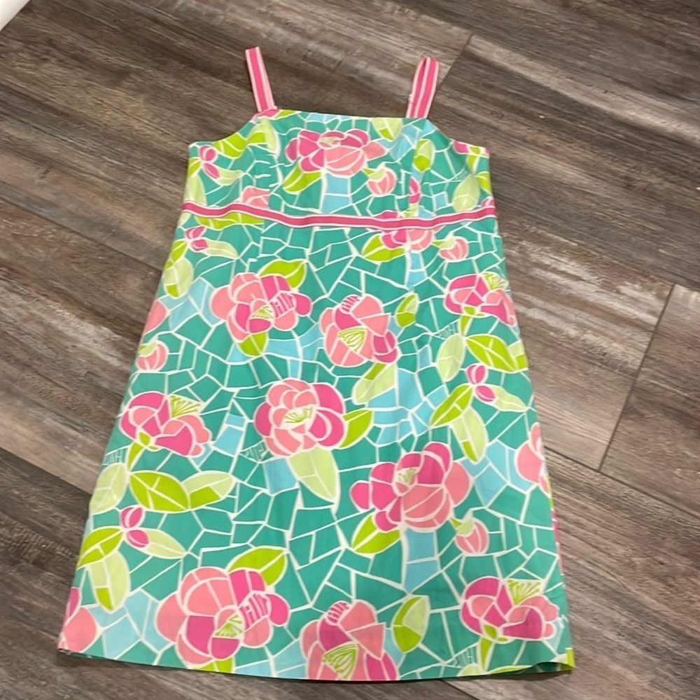 Lilly Pulitzer Floral Cote D’Azur Mosaic Stained Glass ROSES Dress